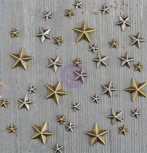 metal stars fabric embellishments|Prima Marketing Mechanicals Embellishments Mini Stars.